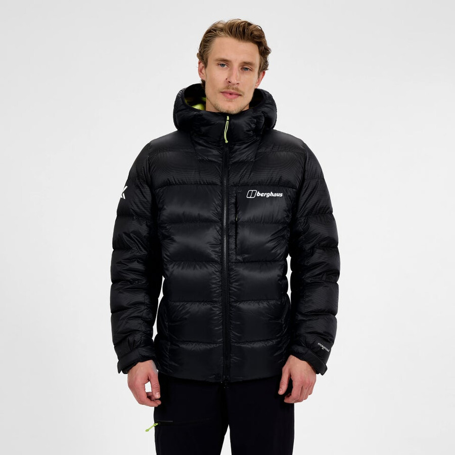 los hombres del mtn areté ultra abajo con capucha - negro berghaus