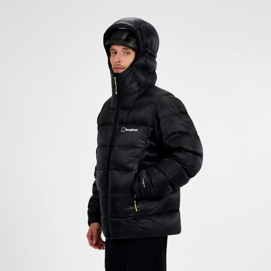 los hombres del mtn areté ultra abajo con capucha - negro berghaus