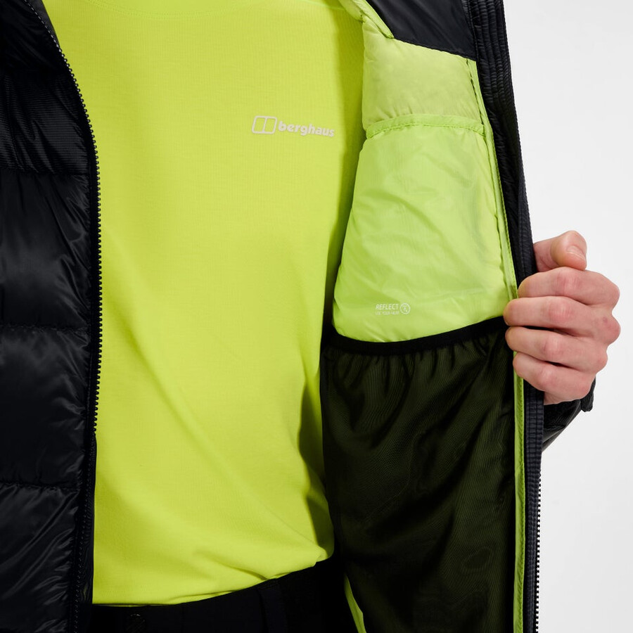los hombres del mtn areté ultra abajo con capucha - negro berghaus