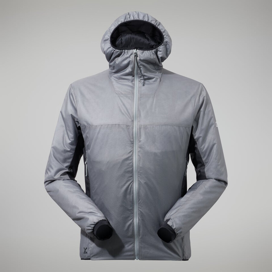 los hombres del mtn areté lb sintética con capucha - gris berghaus