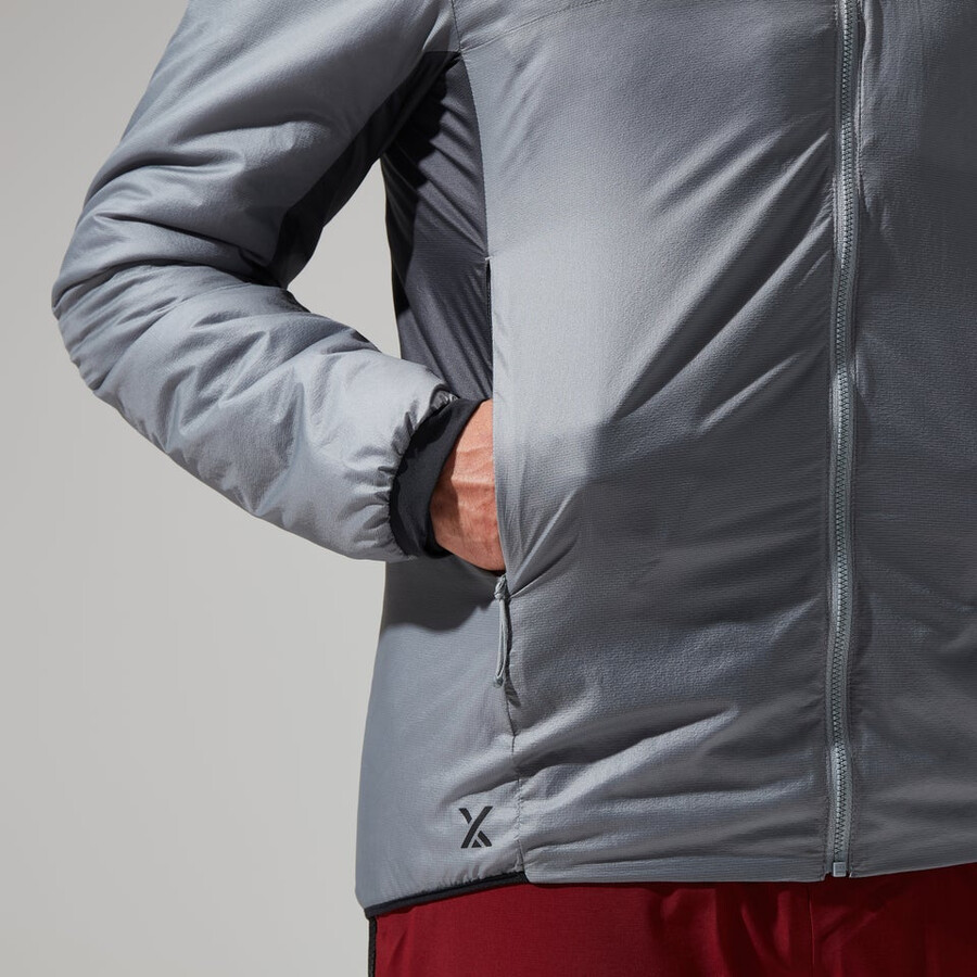 los hombres del mtn areté lb sintética con capucha - gris berghaus