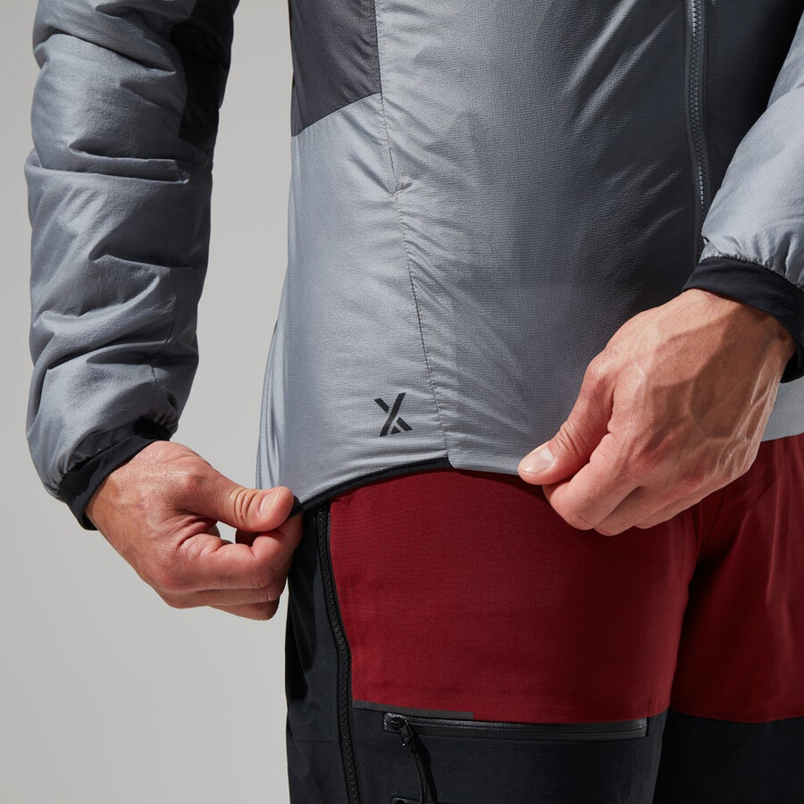 los hombres del mtn areté lb sintética con capucha - gris berghaus