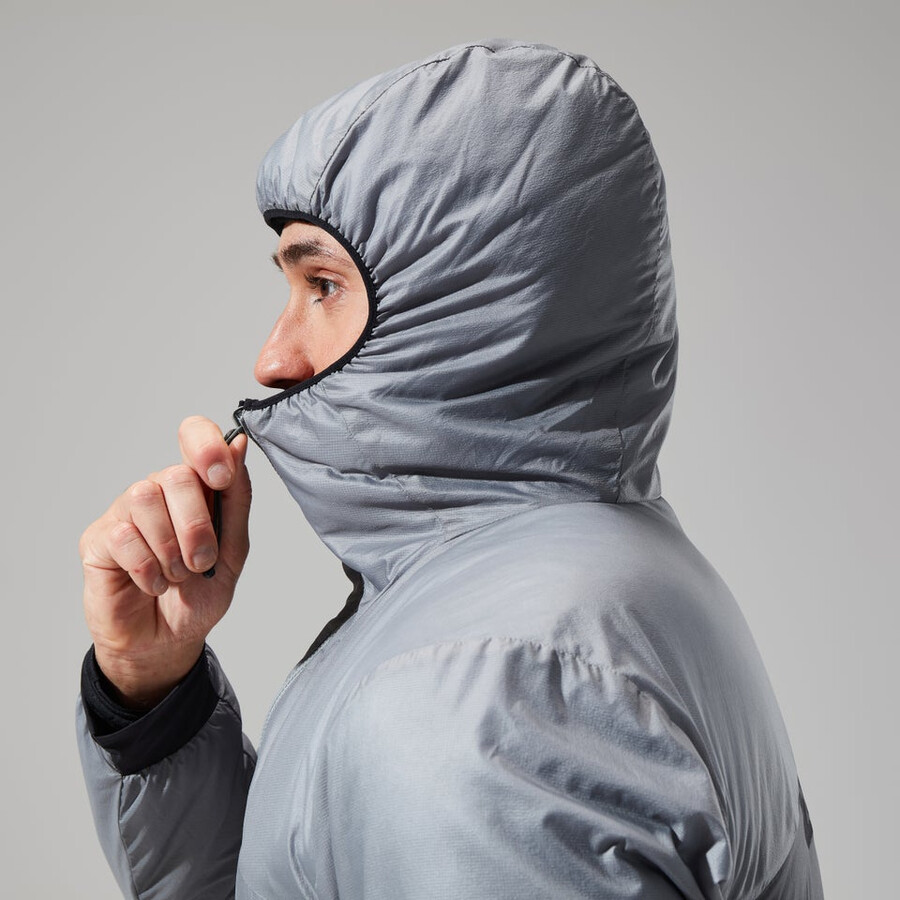 los hombres del mtn areté lb sintética con capucha - gris berghaus