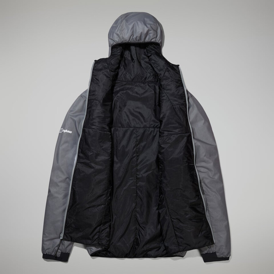 los hombres del mtn areté lb sintética con capucha - gris berghaus