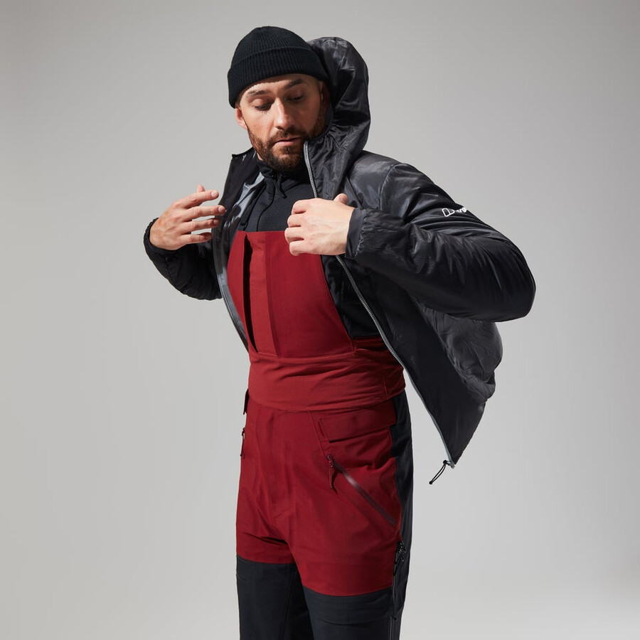 los hombres del mtn areté lb sintética con capucha - gris berghaus