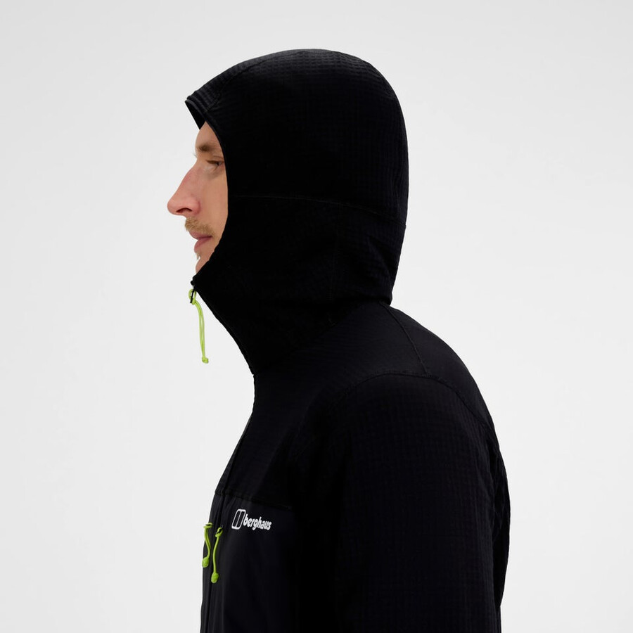 los hombres del mtn guía con capucha - negro berghaus
