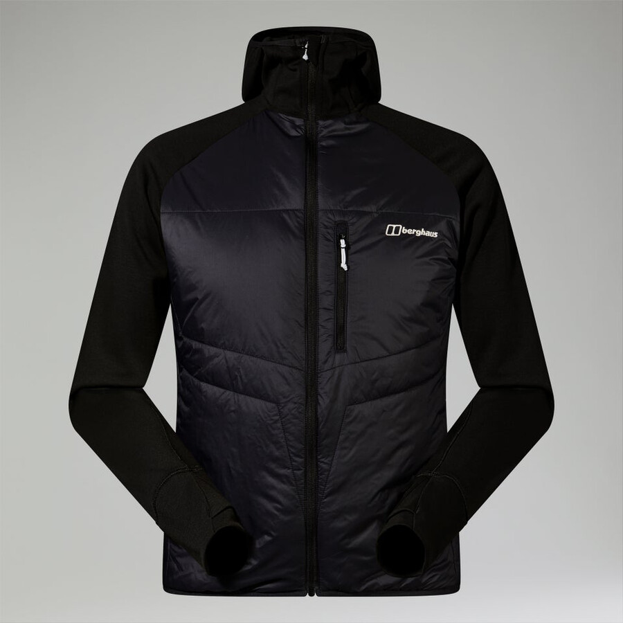 los hombres trawden híbrido chaqueta con capucha - negro berghaus