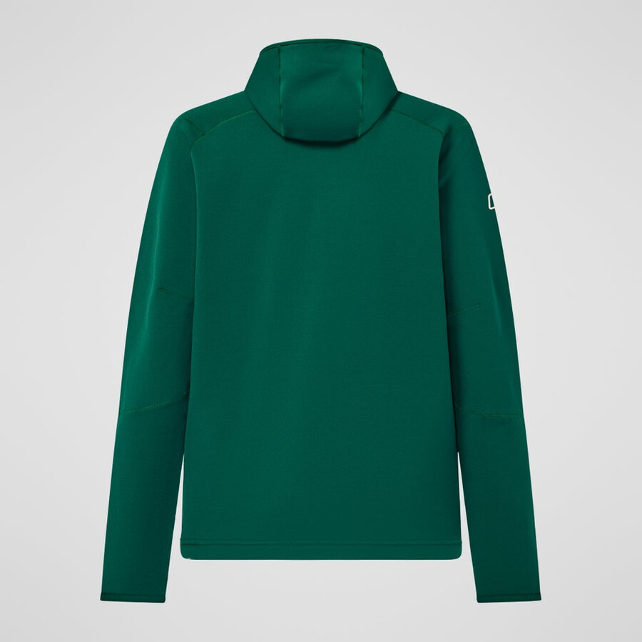 los hombres cinética del powerstretch con capucha - verde berghaus