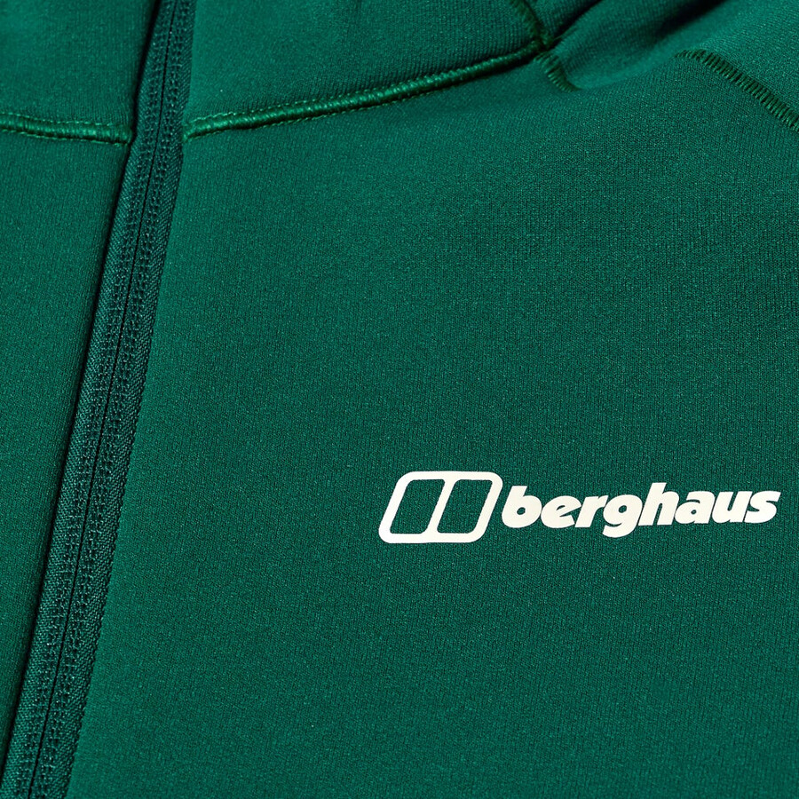los hombres cinética del powerstretch con capucha - verde berghaus