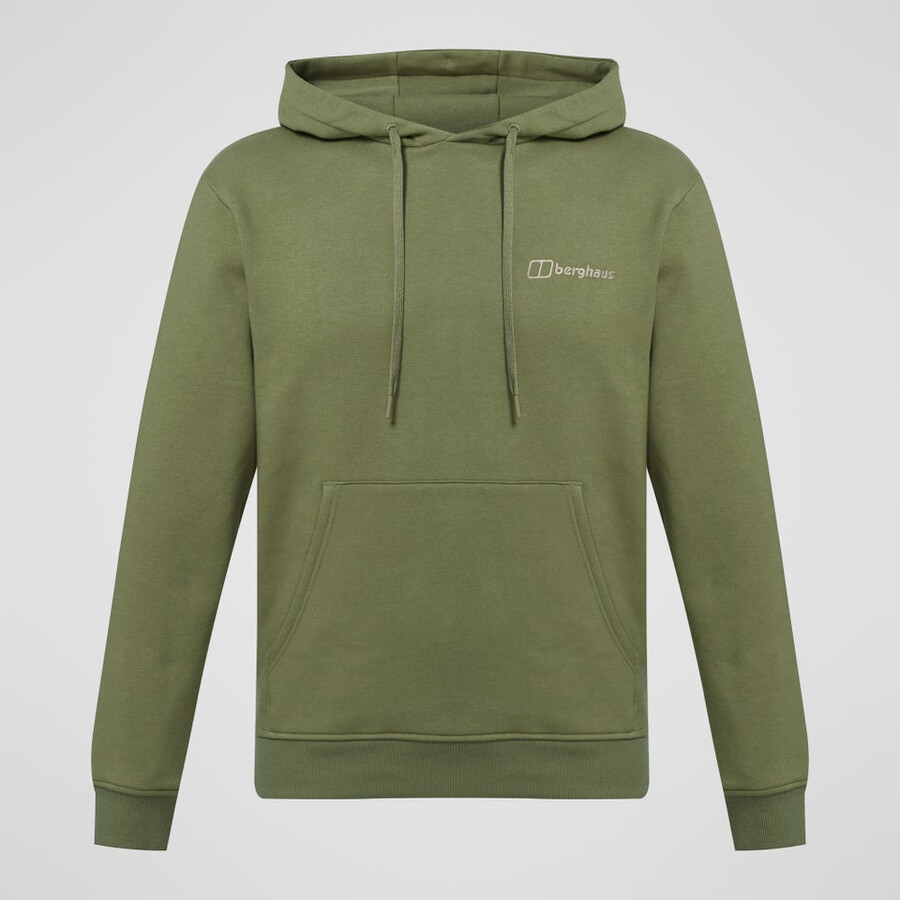 los hombres del pequeño logo con capucha - verde berghaus