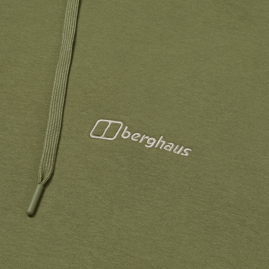 los hombres del pequeño logo con capucha - verde berghaus