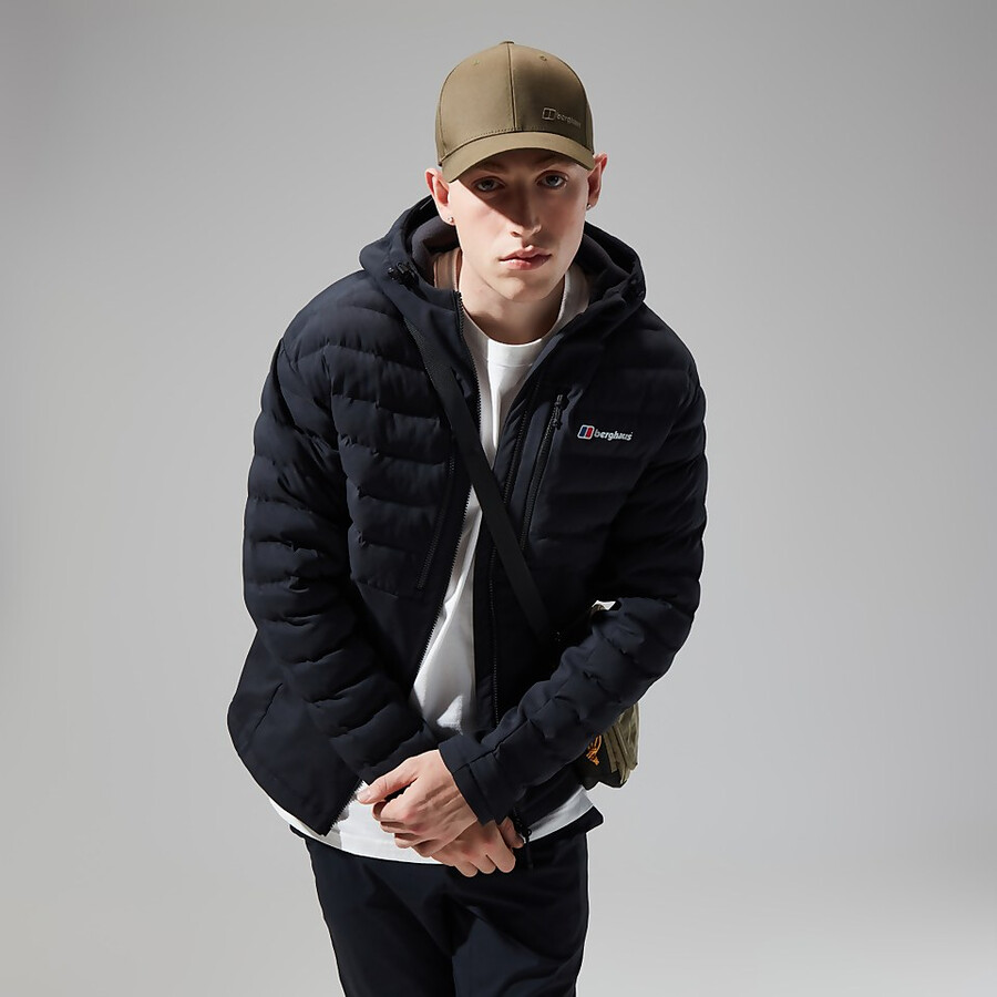 los hombres theran híbrido chaqueta con capucha - negro berghaus
