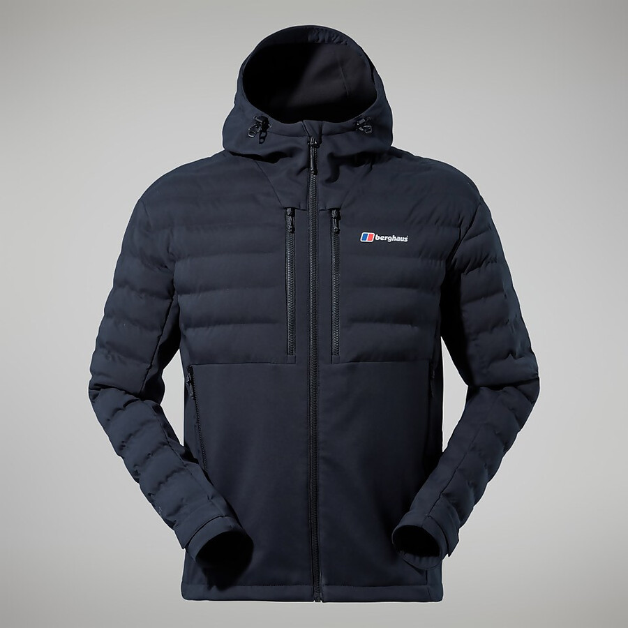los hombres theran híbrido chaqueta con capucha - negro berghaus