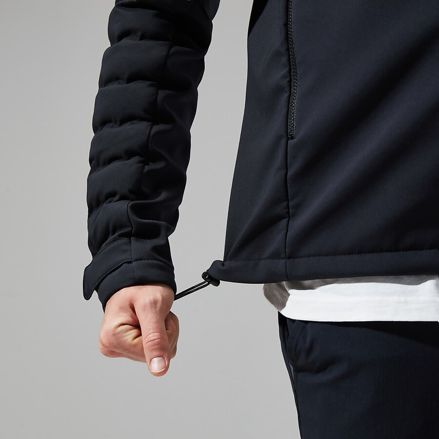 los hombres theran híbrido chaqueta con capucha - negro berghaus