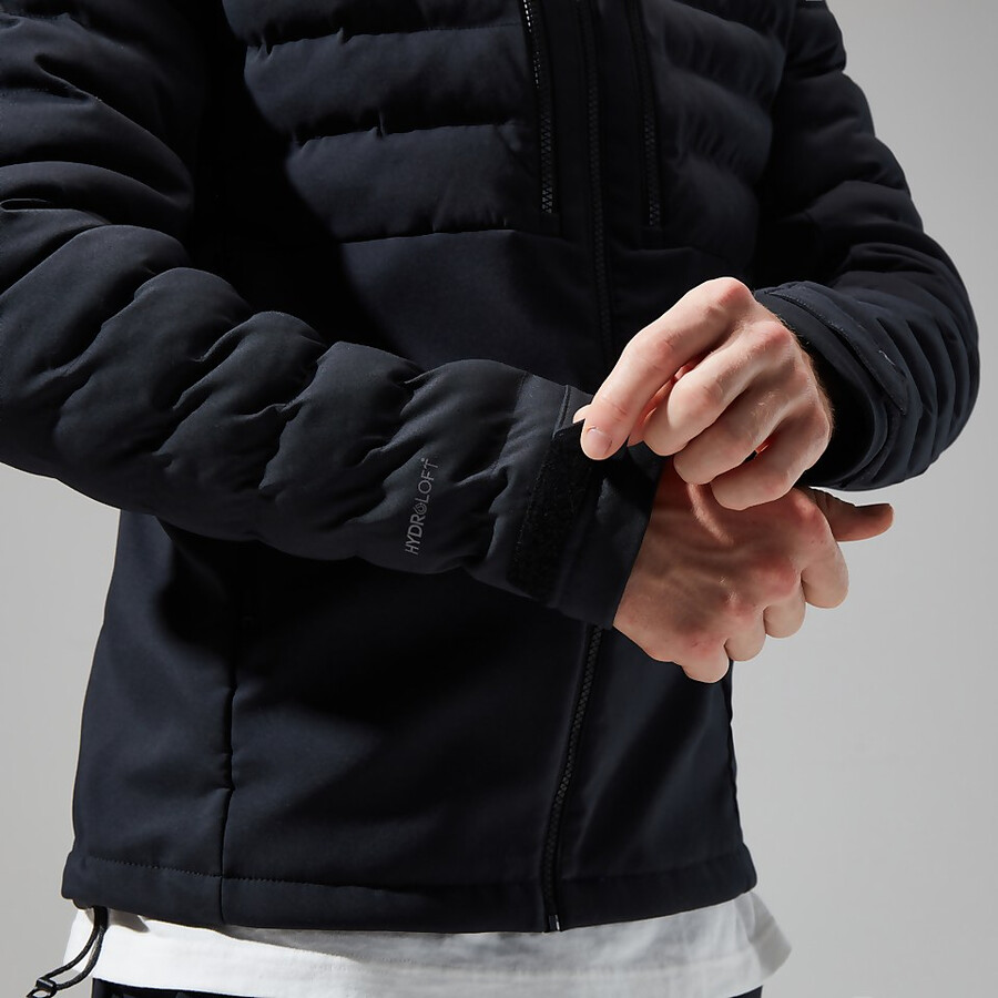 los hombres theran híbrido chaqueta con capucha - negro berghaus
