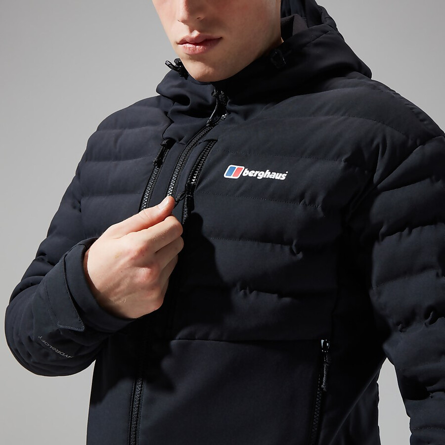 los hombres theran híbrido chaqueta con capucha - negro berghaus