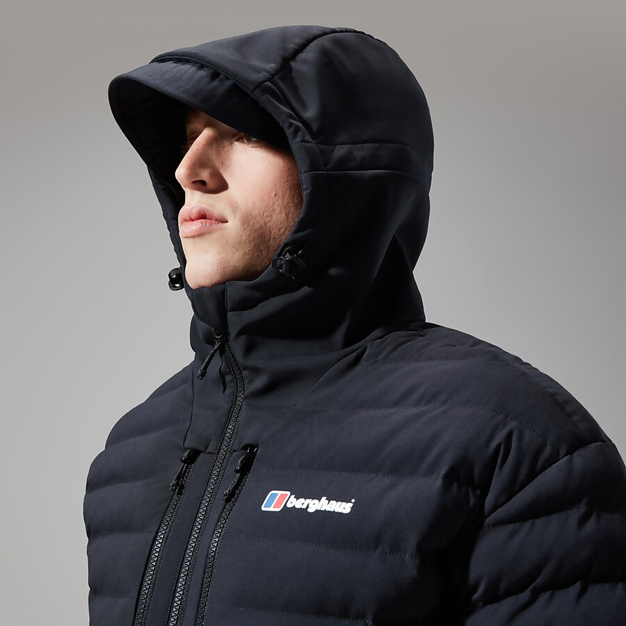 los hombres theran híbrido chaqueta con capucha - negro berghaus
