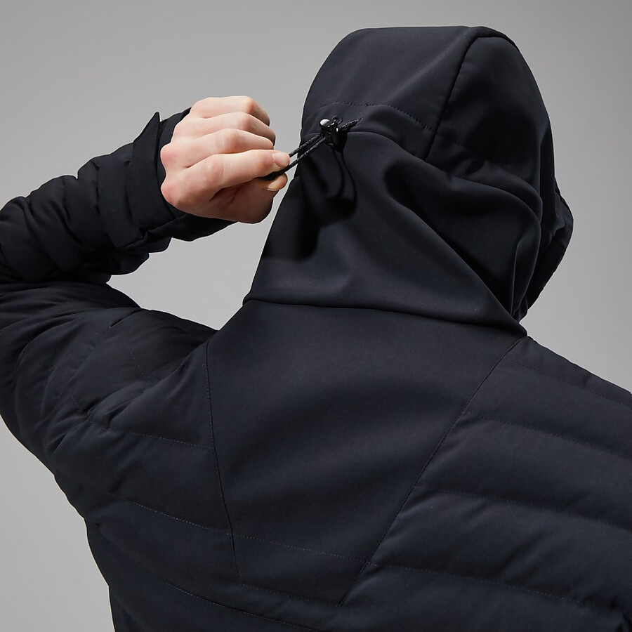 los hombres theran híbrido chaqueta con capucha - negro berghaus