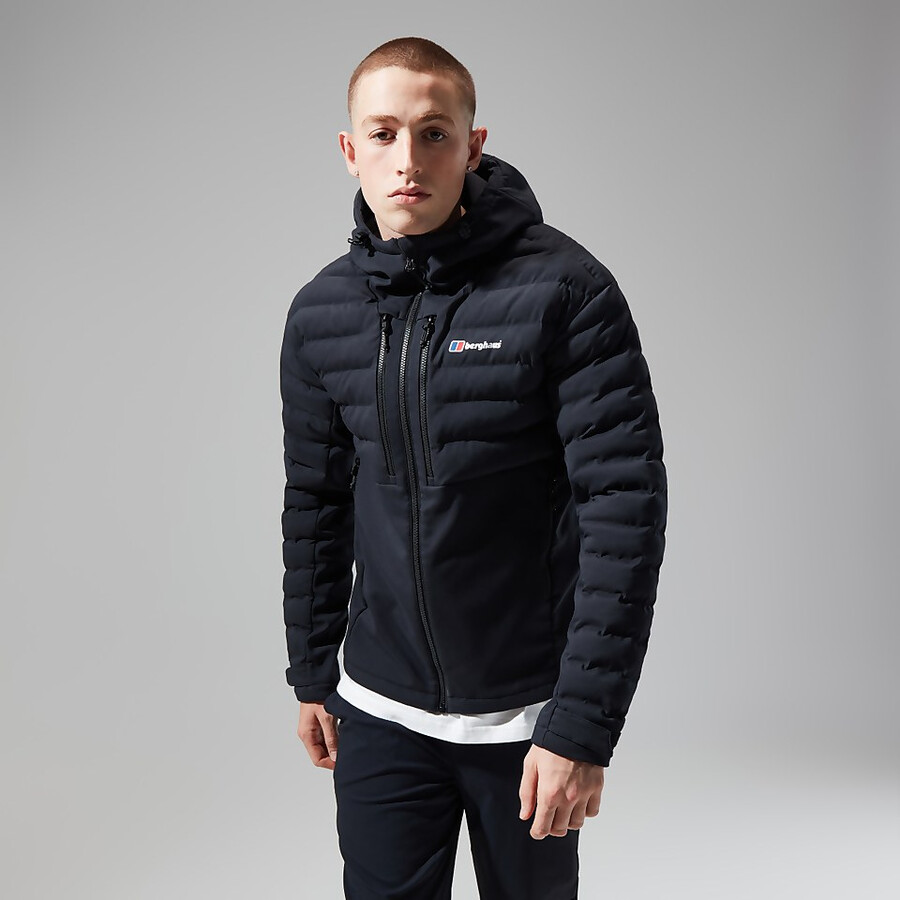 los hombres theran híbrido chaqueta con capucha - negro berghaus