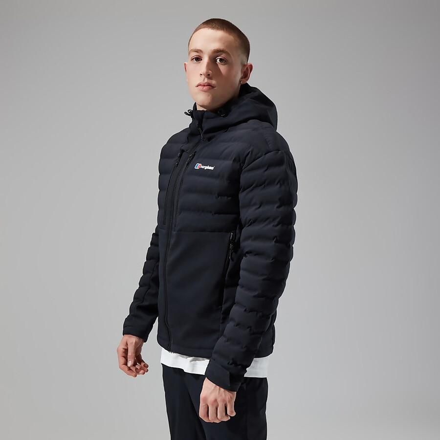 los hombres theran híbrido chaqueta con capucha - negro berghaus