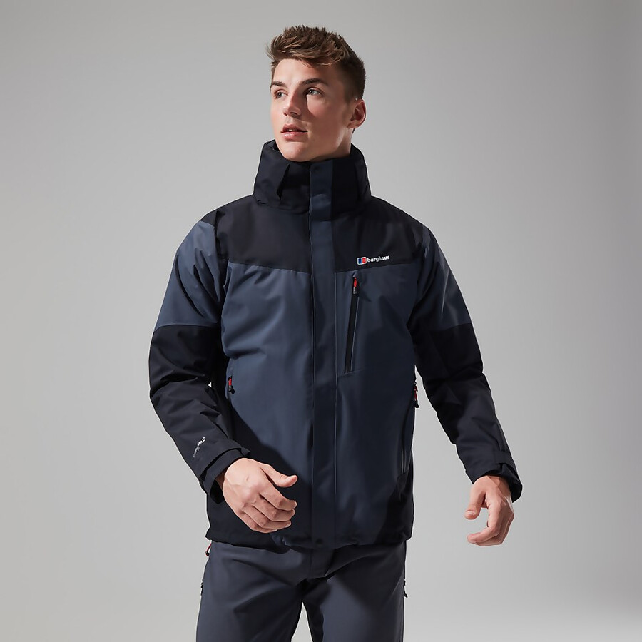 los hombres de arran de chaqueta gris oscuronegro berghaus