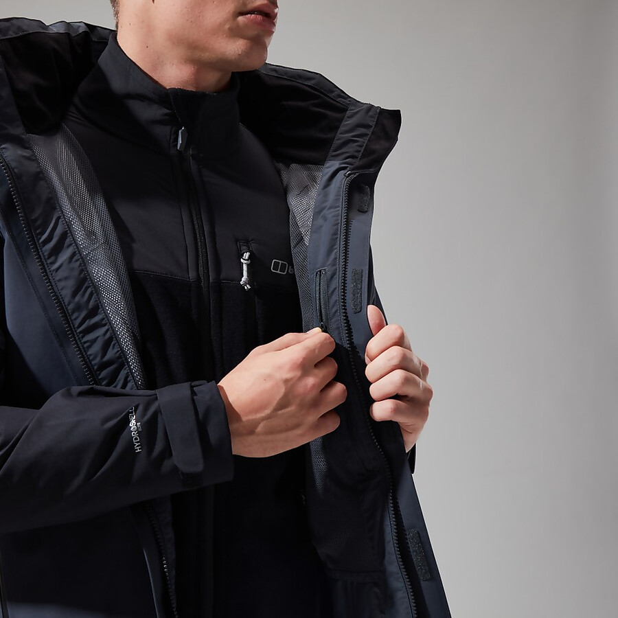 los hombres de arran de chaqueta gris oscuronegro berghaus