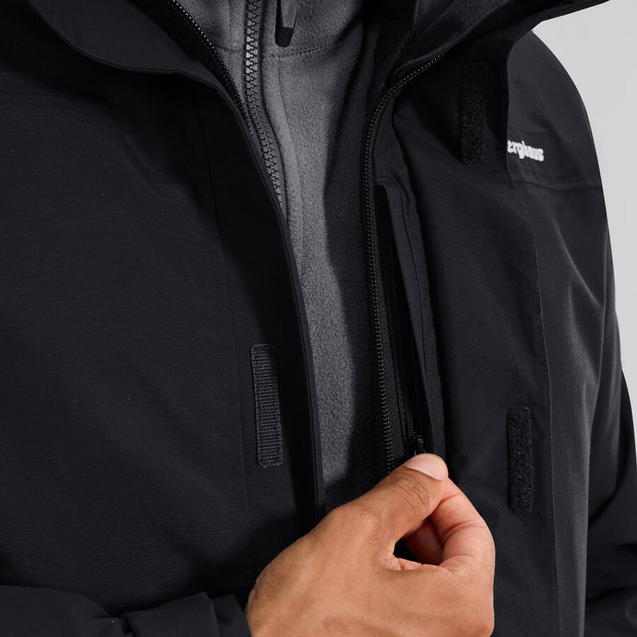 los hombres del escalador 2.0 géminis impermeable de gore-tex 3 en 1 chaqueta - negro berghaus