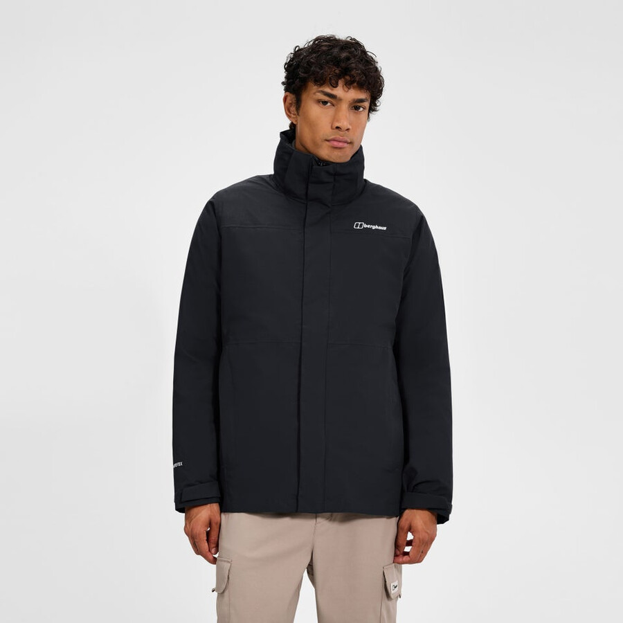 los hombres del escalador 2.0 géminis impermeable de gore-tex 3 en 1 chaqueta - negro berghaus
