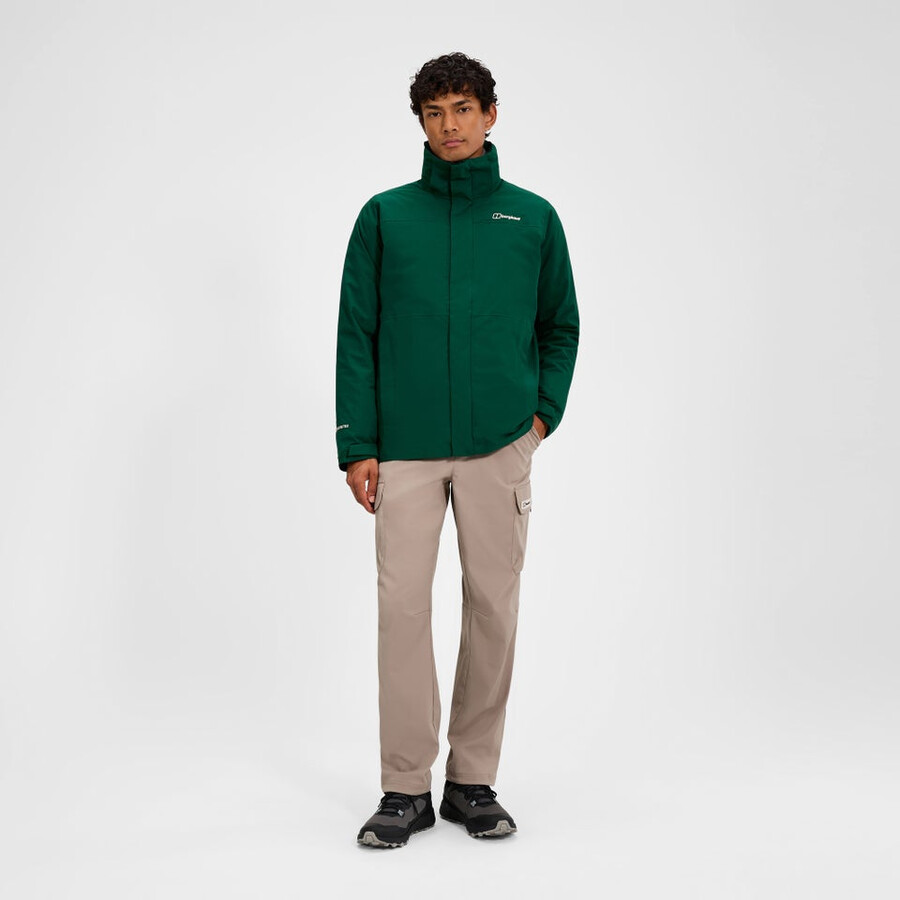 los hombres del escalador 2.0 géminis impermeable de gore-tex 3 en 1 chaqueta - verde berghaus