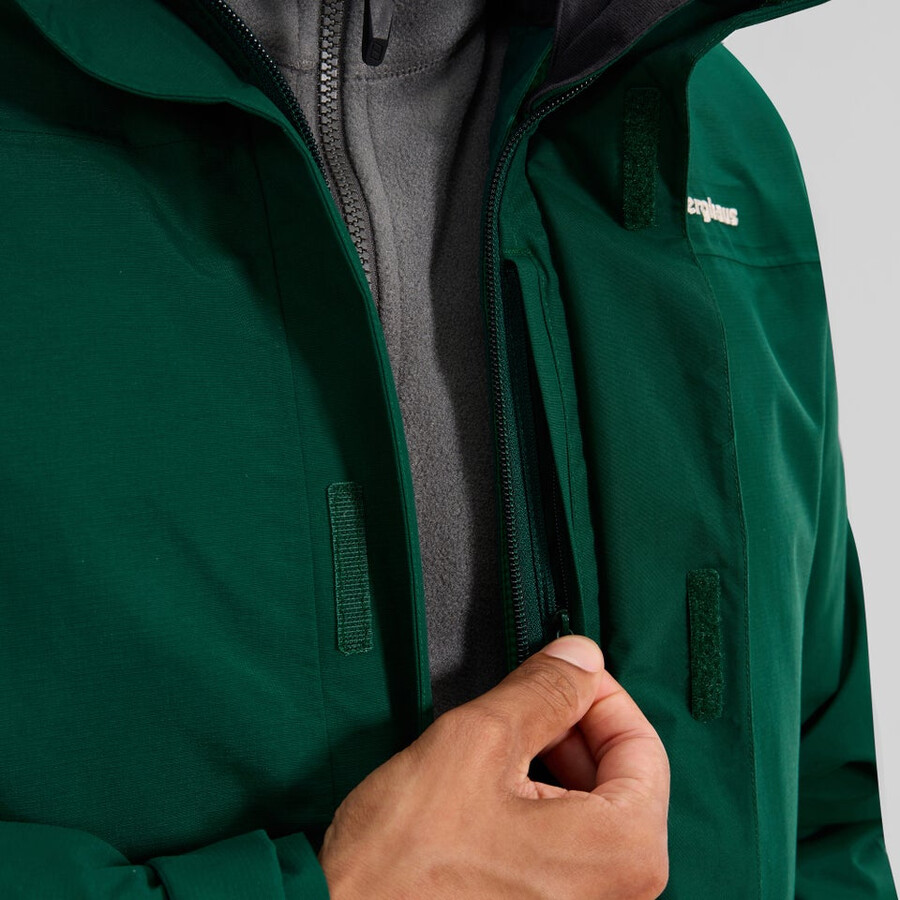 los hombres del escalador 2.0 géminis impermeable de gore-tex 3 en 1 chaqueta - verde berghaus