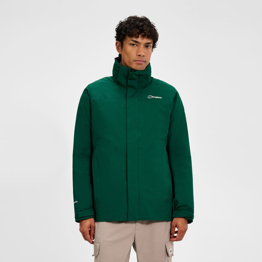 los hombres del escalador 2.0 géminis impermeable de gore-tex 3 en 1 chaqueta - verde berghaus
