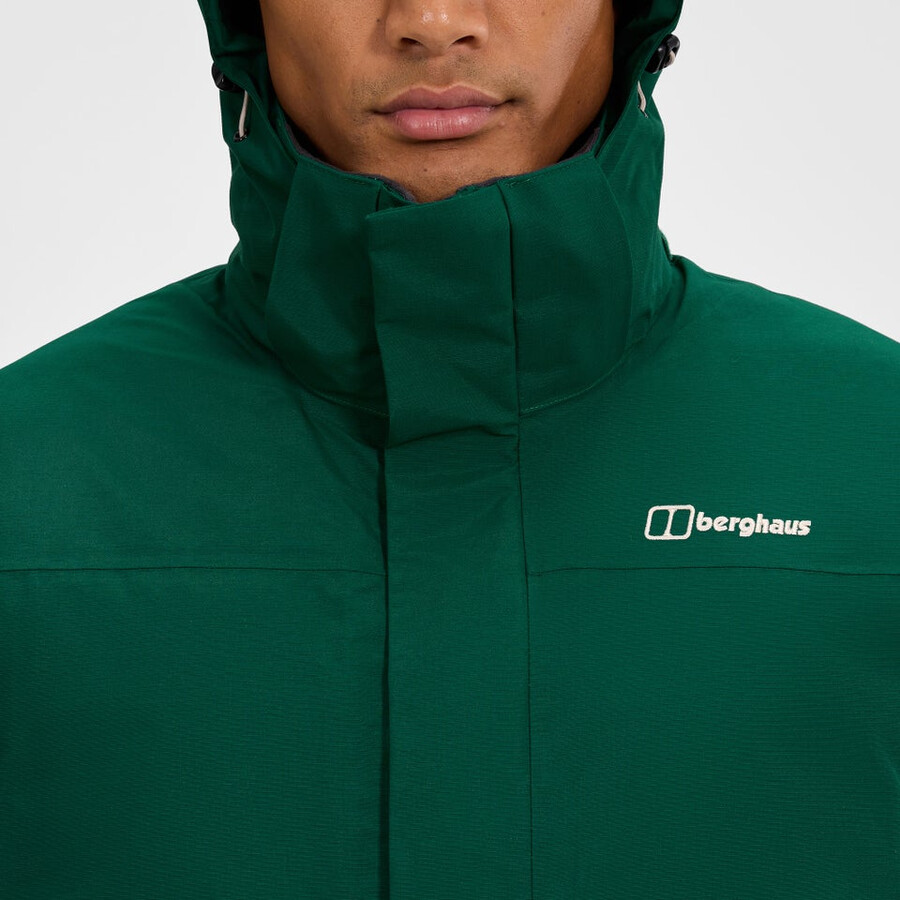 los hombres del escalador 2.0 géminis impermeable de gore-tex 3 en 1 chaqueta - verde berghaus