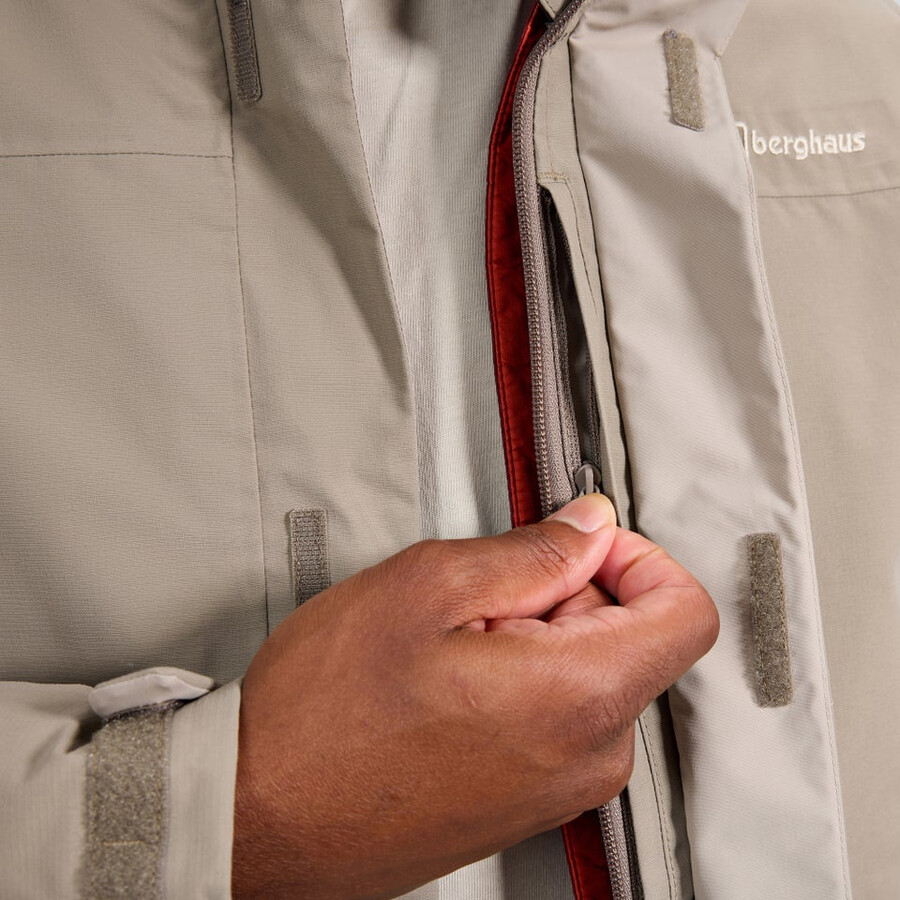los hombres del escalador 2.0 géminis impermeable de gore-tex 3 en 1 chaqueta - naturalnaranja berghaus
