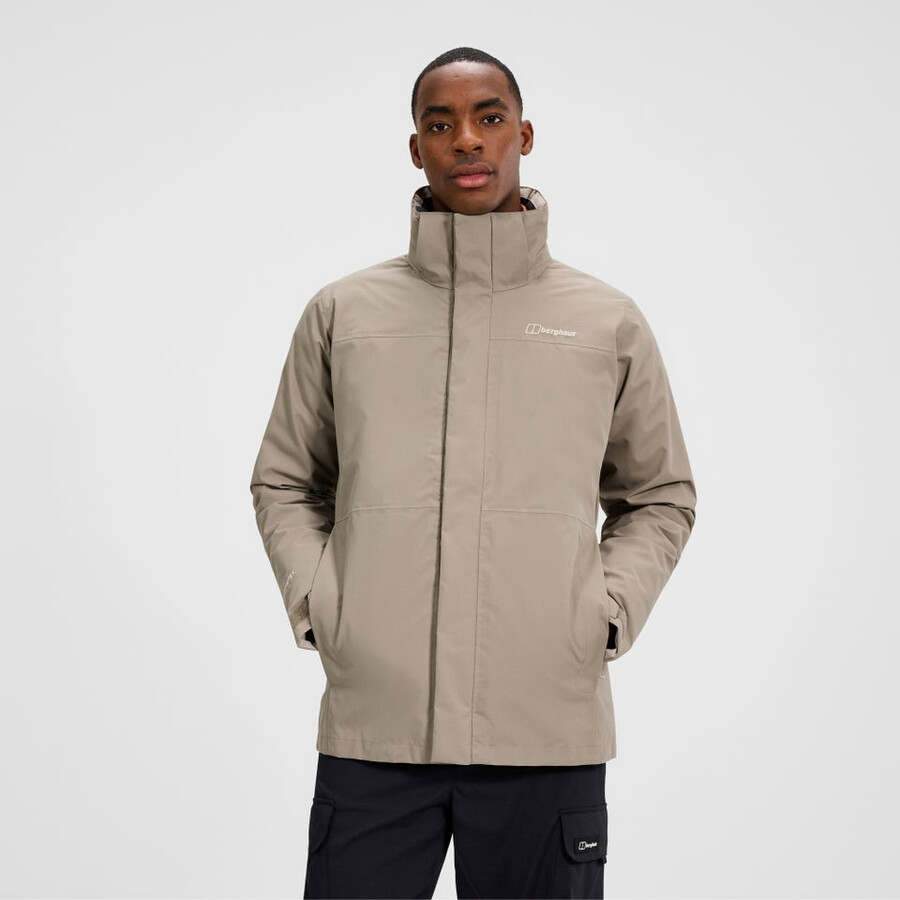 los hombres del escalador 2.0 géminis impermeable de gore-tex 3 en 1 chaqueta - naturalnaranja berghaus