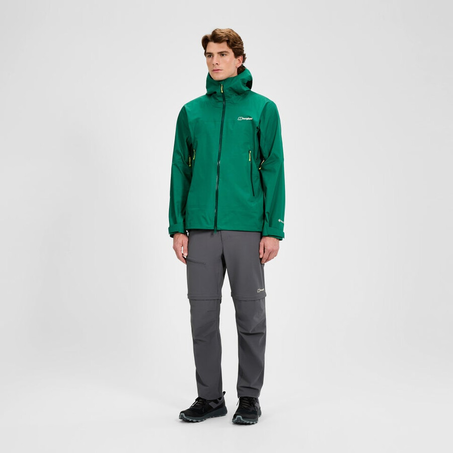 los hombres de la cumbre del buscador de la chaqueta de gore-tex - verde berghaus