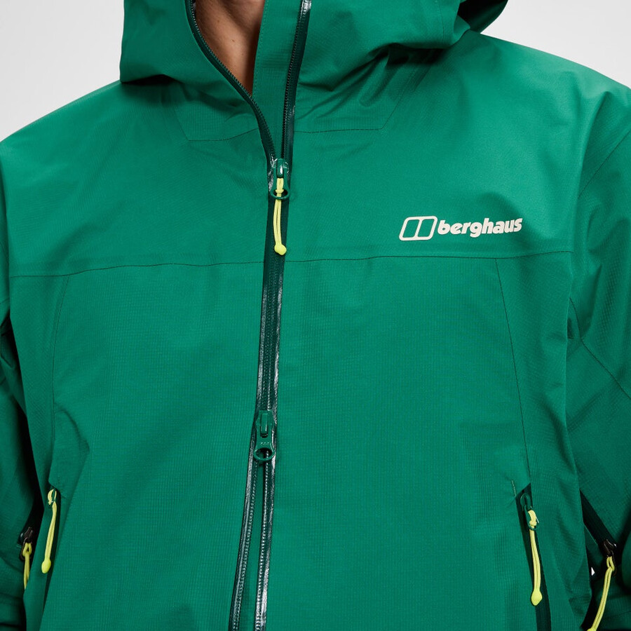 los hombres de la cumbre del buscador de la chaqueta de gore-tex - verde berghaus