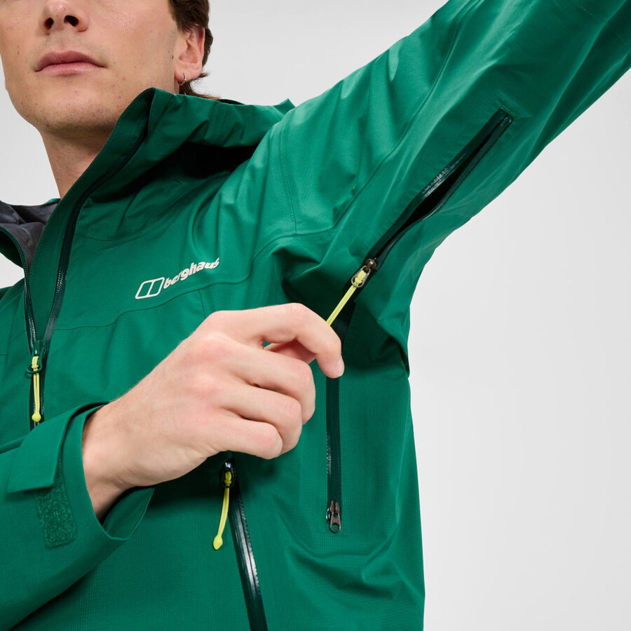 los hombres de la cumbre del buscador de la chaqueta de gore-tex - verde berghaus