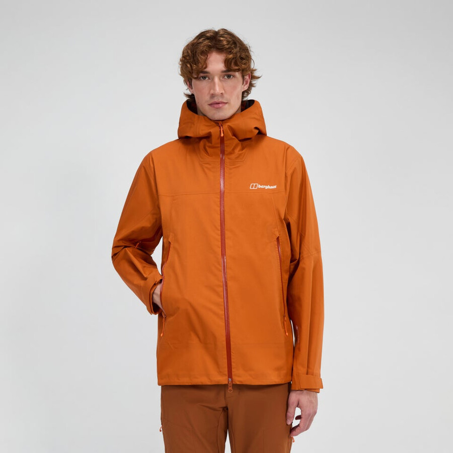 los hombres de la cumbre del buscador de la chaqueta de gore-tex - naranja berghaus