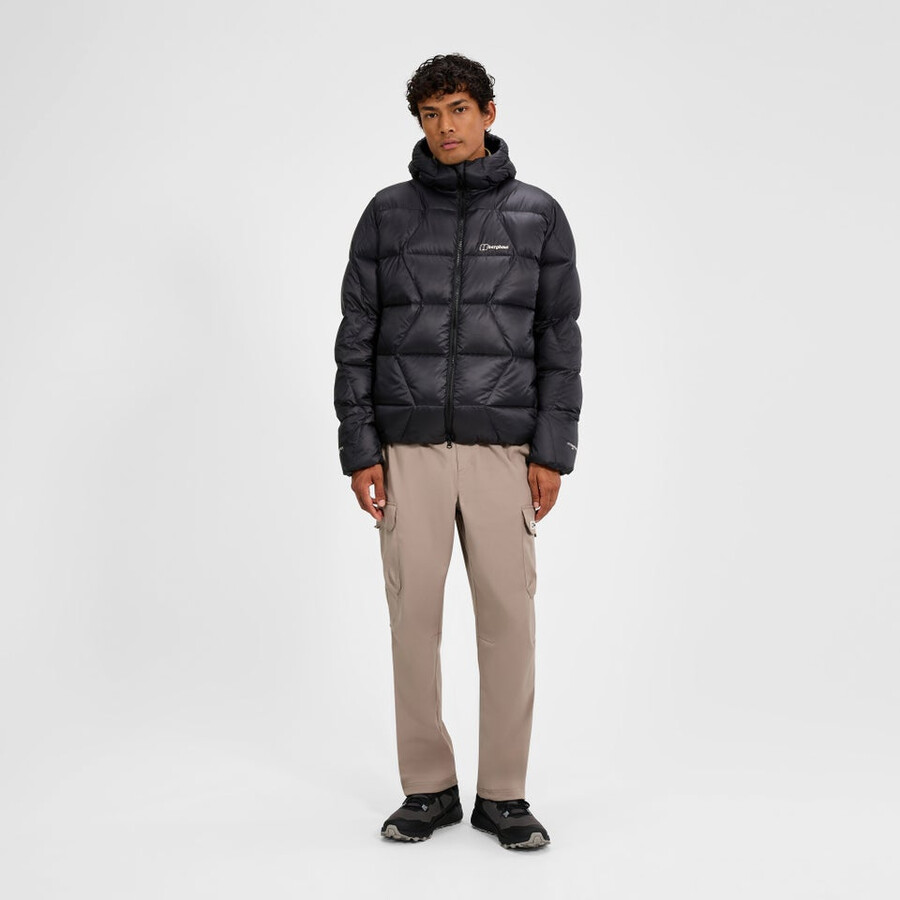 los hombres del explorador de abajo chaqueta - negro berghaus