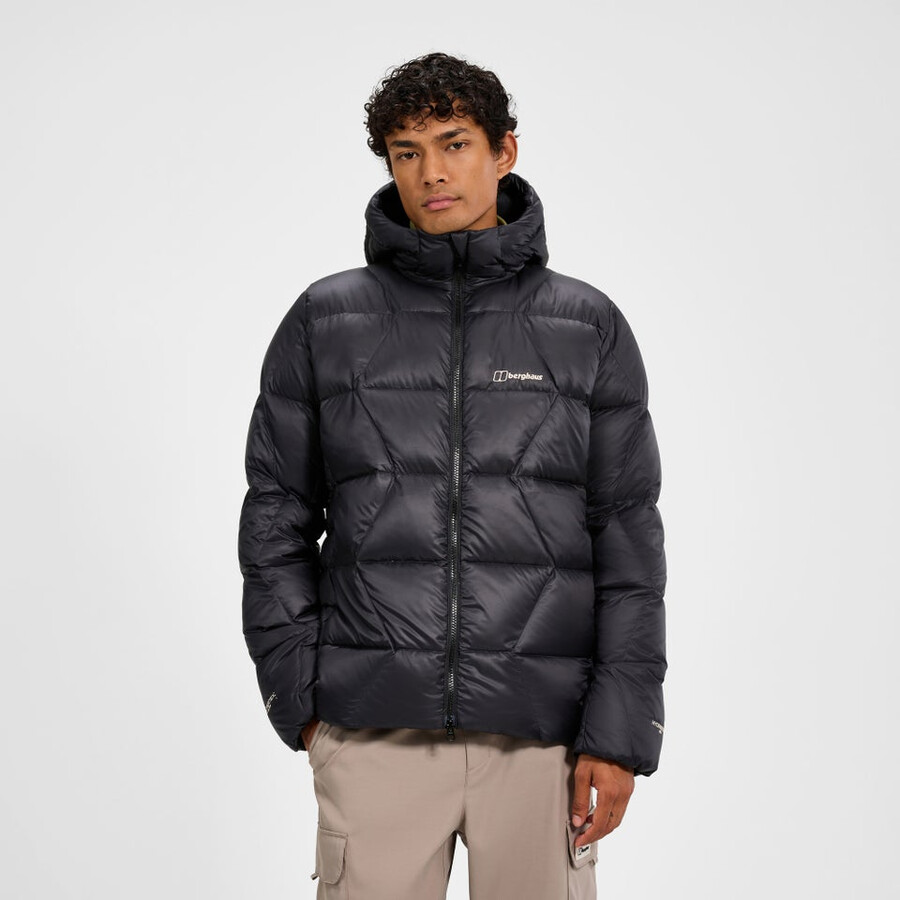 los hombres del explorador de abajo chaqueta - negro berghaus