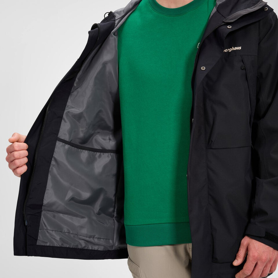 los hombres wansbeck parka - negro berghaus