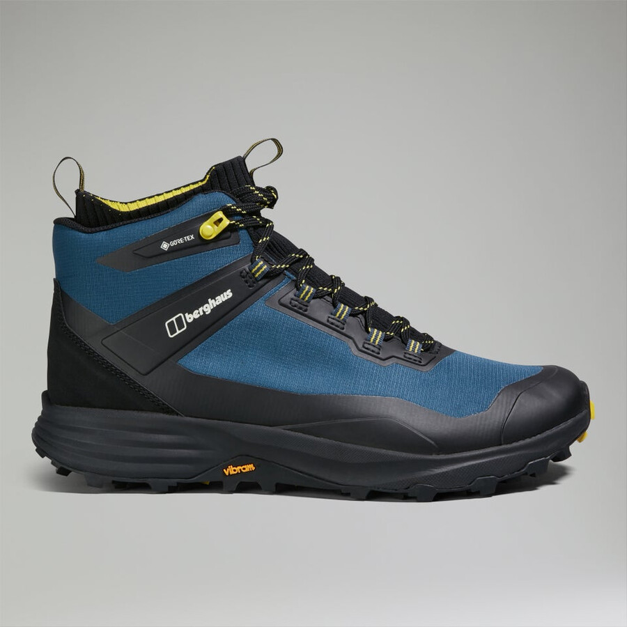 los hombres vc22 mediados de gore-tex impermeable zapatos - negroazul marino berghaus