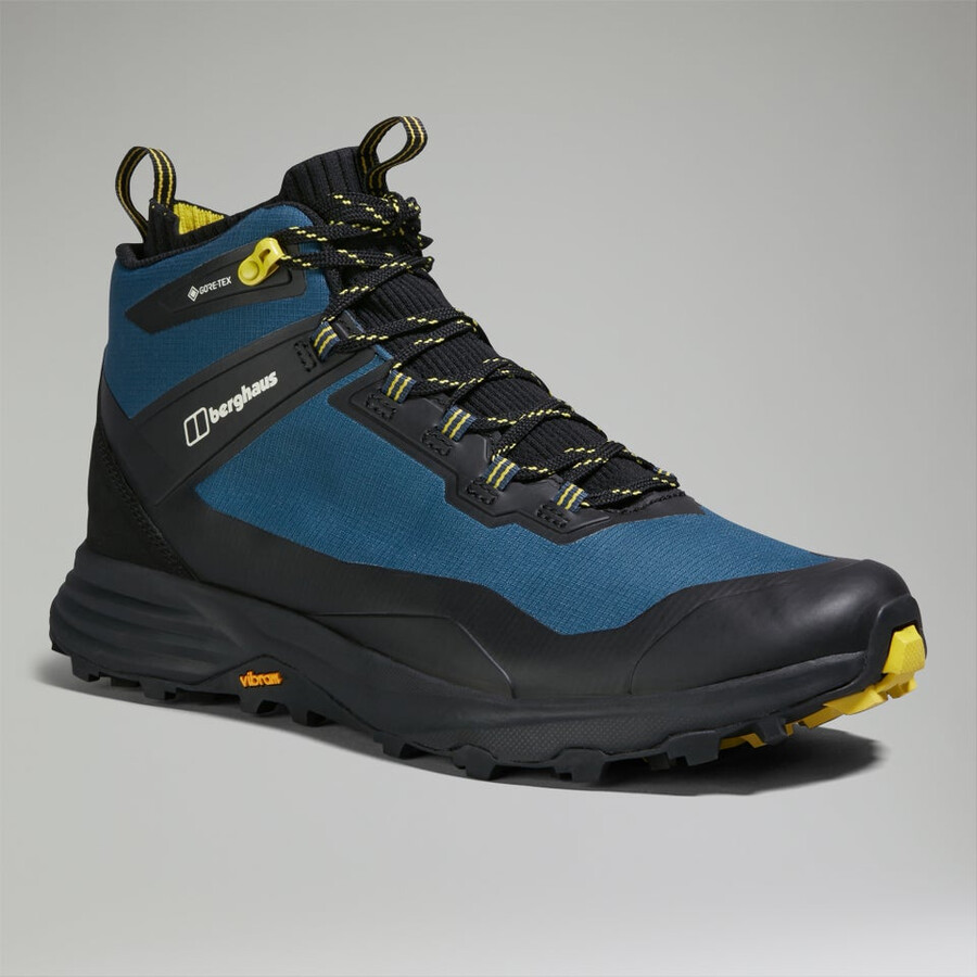 los hombres vc22 mediados de gore-tex impermeable zapatos - negroazul marino berghaus
