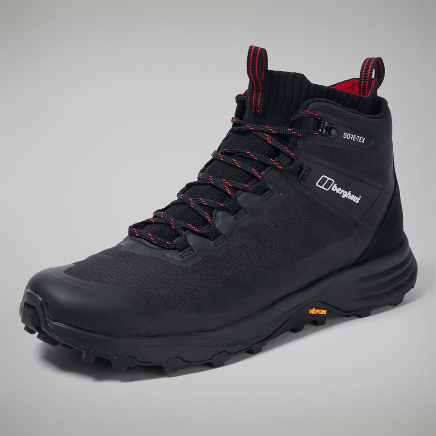 los hombres vc22 mediados de 2.0 gore-tex impermeable zapatos - negrorojo berghaus
