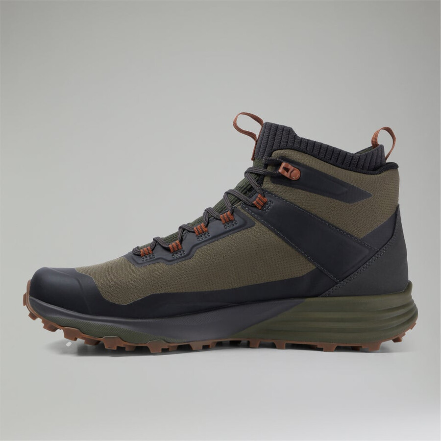 los hombres vc22 mediados de 2.0 gore-tex impermeable zapato marrónverde berghaus