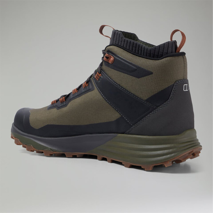 los hombres vc22 mediados de 2.0 gore-tex impermeable zapato marrónverde berghaus