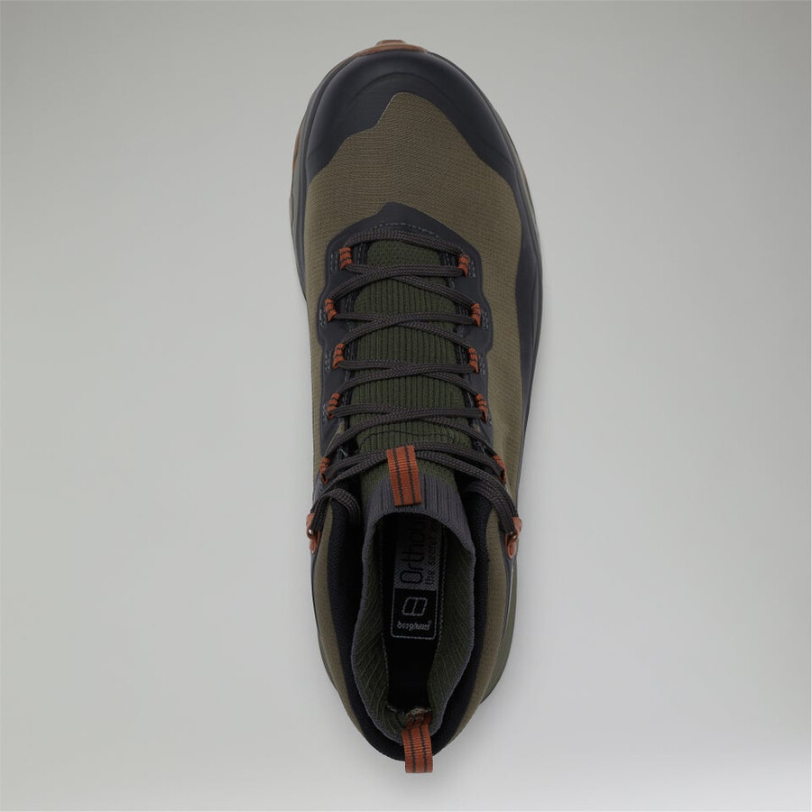 los hombres vc22 mediados de 2.0 gore-tex impermeable zapato marrónverde berghaus