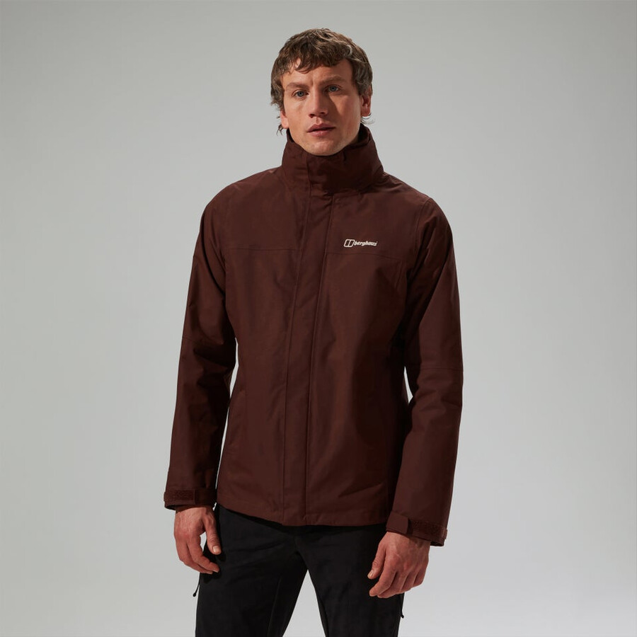los hombres de la rg alfa 2.0 géminis impermeable 3 en 1 chaqueta marrón berghaus
