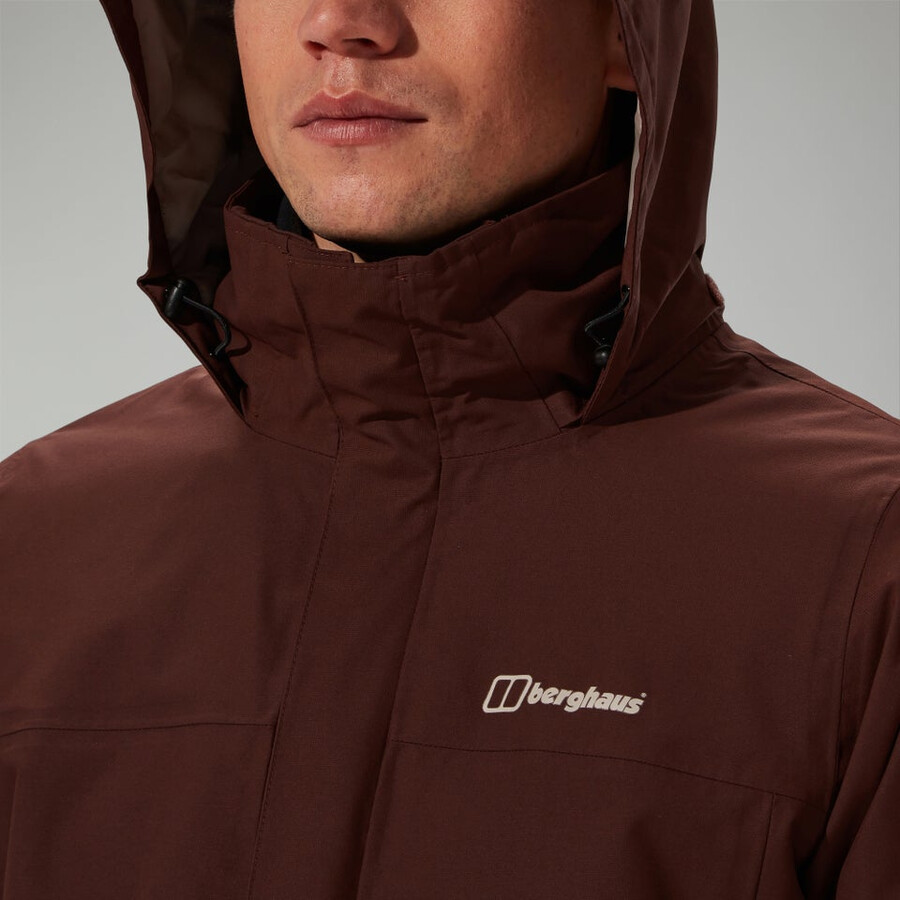 los hombres de la rg alfa 2.0 géminis impermeable 3 en 1 chaqueta marrón berghaus