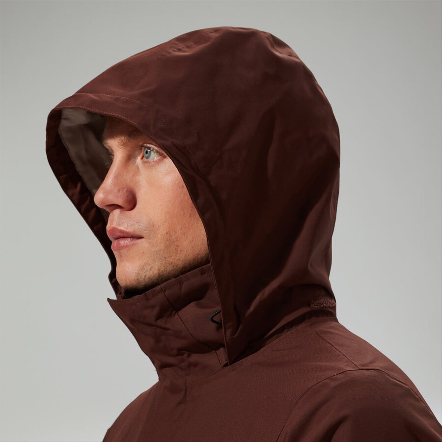 los hombres de la rg alfa 2.0 géminis impermeable 3 en 1 chaqueta marrón berghaus